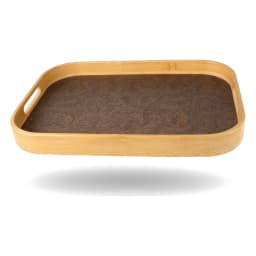 Bamboo Serving Tray Set - 3 Pieces, Brown Pattern - view 3