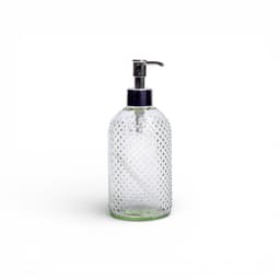 Glass Soap Dispenser with Silver Pump - Dotted Design - view 1