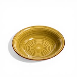 Ceramic Bowl - Olive Green with Brown Rim - view 2