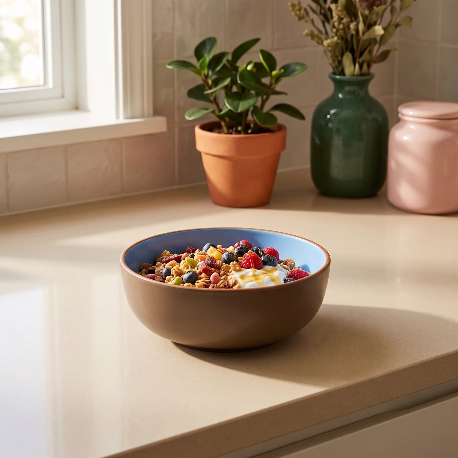 Melamine Bowl - Brown & Blue