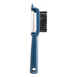 Silicone Vegetable Peeler with Brush - Blue - view 2