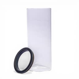 Clear Glass Storage Jar with Dark Grey Lid - view 2