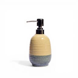 Ceramic Soap Dispenser - Beige & Blue - view 1