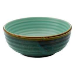 18-Piece porcelain Dinnerware Set - Teal with Brown Rim - view 4