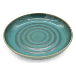 18-Piece porcelain Dinnerware Set - Teal with Brown Rim - view 5
