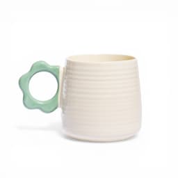 Ceramic Mug with Yellow Flower Handle - view 3