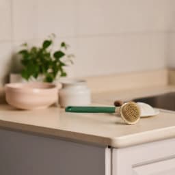 Silicone Bath & Back Scrubber with Long Handle - Green - view 4