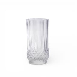 Glass Water Cup - Clear Textured Design - view 1
