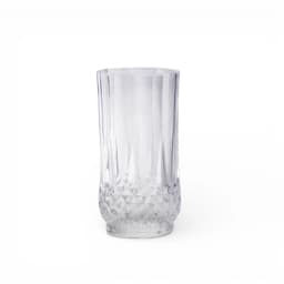 Set of 6 Glass Water Cups - Clear Textured Design - view 2