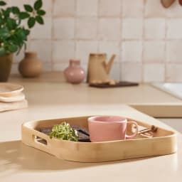 Bamboo Serving Tray Set - 3 Pieces, Brown Pattern - view 7