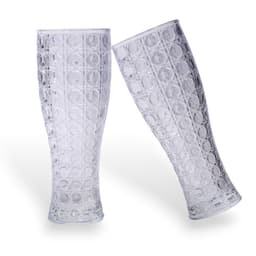 Clear Glass Vase - Geometric Pattern - view 2