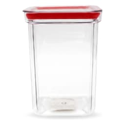 Plastic Storage Container - Clear with Red Lid - view 2