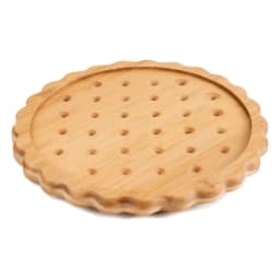 Natural Bamboo coaster- Biscuit Design - view 2