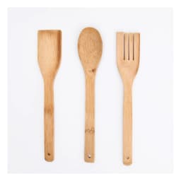 3 Pcs Wood Kitchen Utensil Set - Spatula, Spoon, Fork - view 2