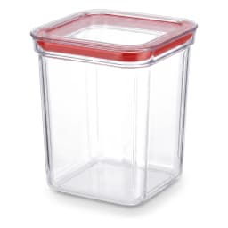 Plastic Storage Container - Clear with Red Lid - view 3