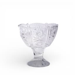 Cut Glass Dessert Bowl - Clear Pedestal Design - view 1