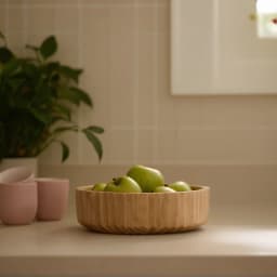 Bamboo Serving Bowl - Fluted Design - view 4