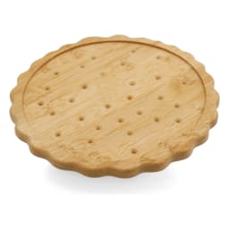 Bamboo Biscuit Coaster - Round Light Brown - view 2
