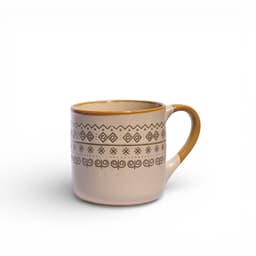 Ceramic Mug Beige with Patterned Design - view 2
