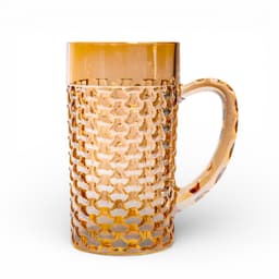 Glass Mug Amber Textured Design - view 1