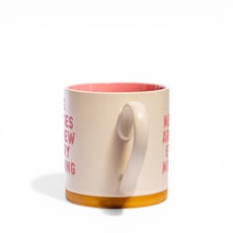 Ceramic Mug with Quote - Cream & Pink - view 2