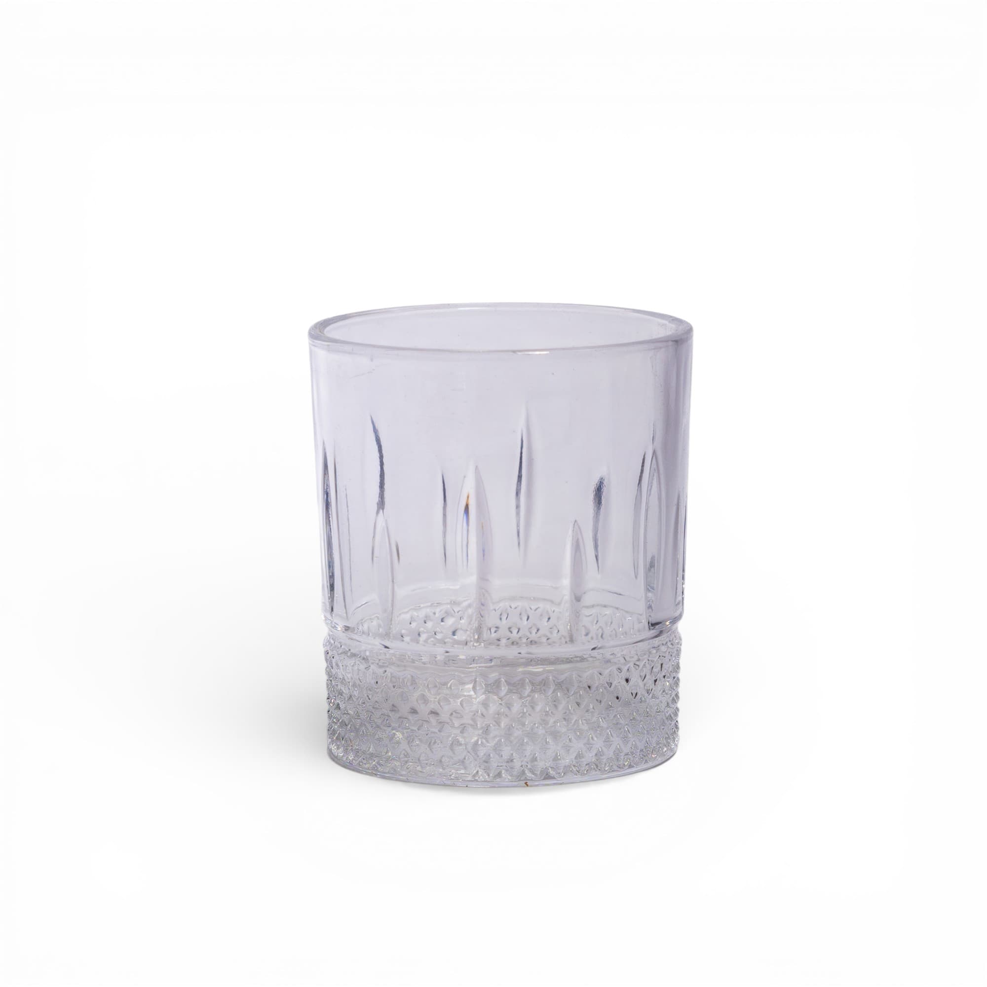 Glass Cup - Clear Textured Design