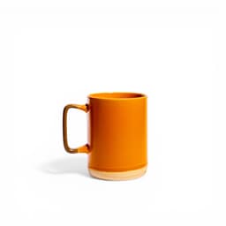 Ceramic Coffee Mug - Orange with Caffeine Text - view 3