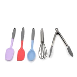 Silicone Kitchen Utensil Set - 5 Pcs Spatulas, Spoons & Tongs - view 3