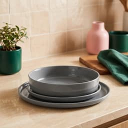 Grey porcelain Dinnerware Set 18Pcs - view 1