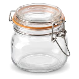 Clear Glass Storage Jar with Airtight Clamp Lid - view 3