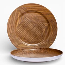 Plate Set Wood Pattern - 2 Pieces - view 1