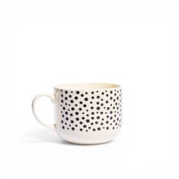 Ceramic Mug - White with Black Polka Dots - view 2