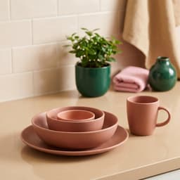 24-Piece Porcelain Dinnerware Set - Dusty Rose Matte Finish - view 1
