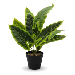 Artificial Plant with Black Plastic Pot - Green Leaves - view 2