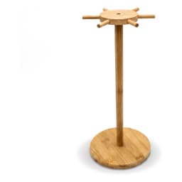 Wood Mug Holder Stand - 6 Hooks - Natural Light Brown - view 2