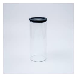 Glass Storage Jar - Clear with Black Lid - view 2
