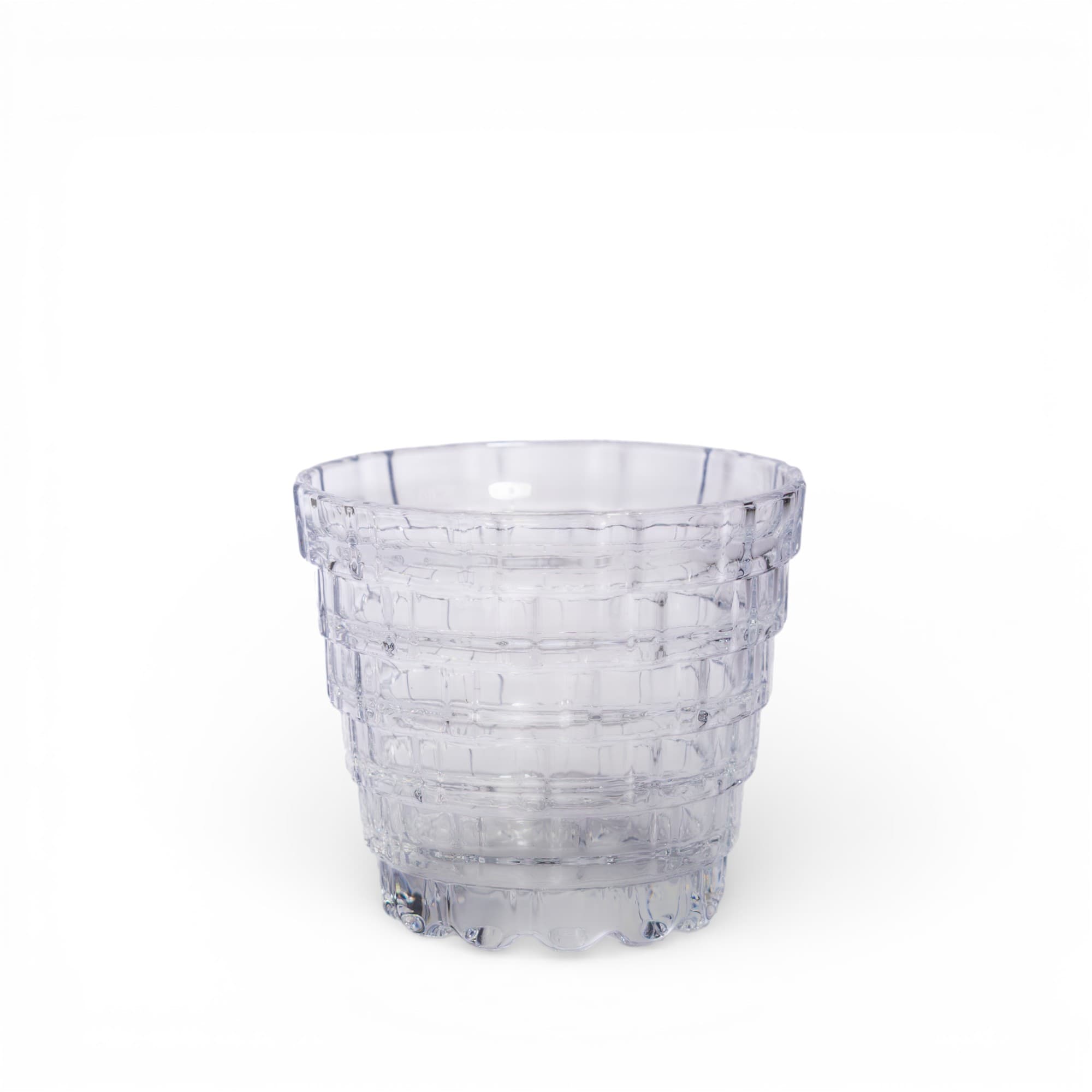 Clear Textured Glass Cup