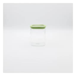 Square Glass Storage Jar with Green Lid - view 3