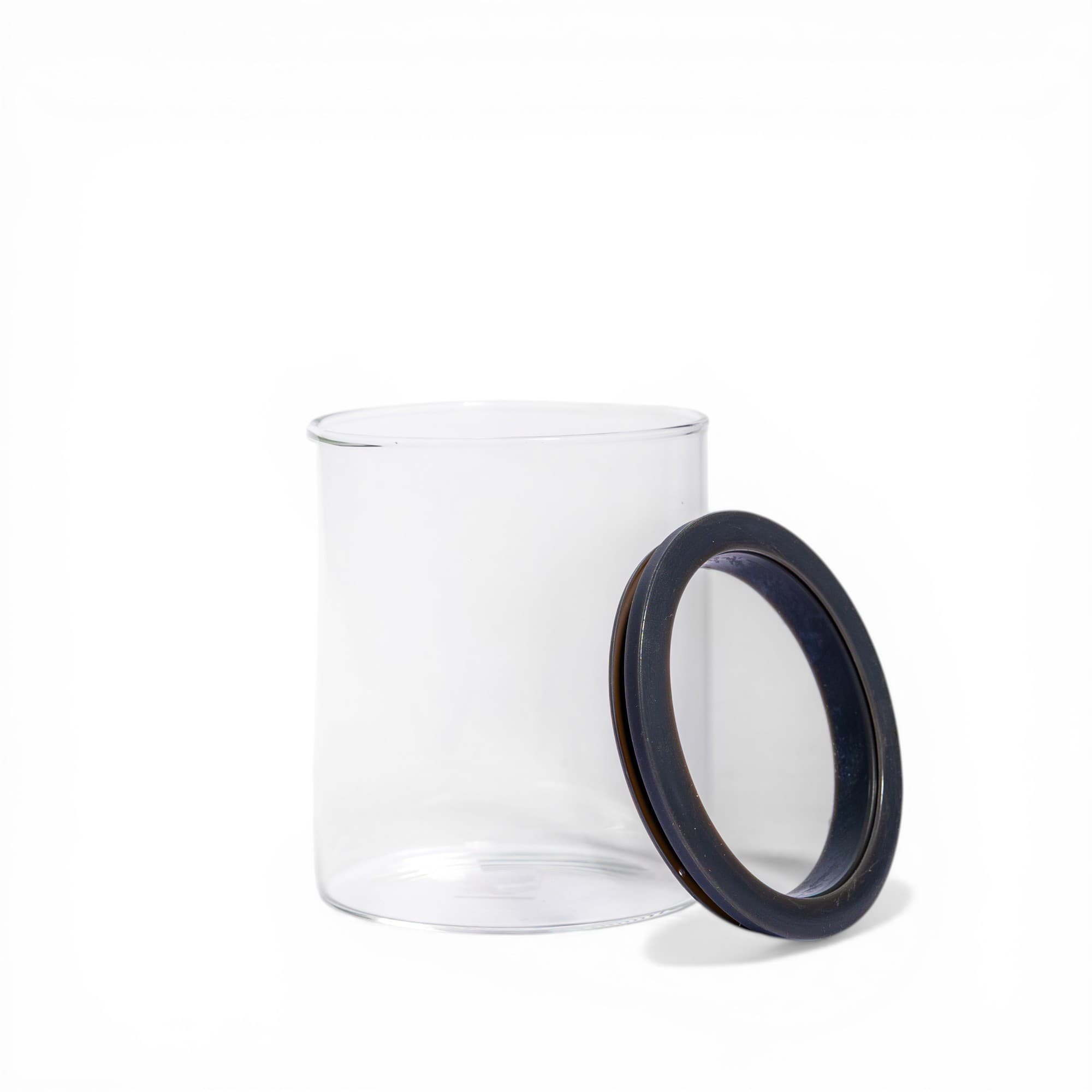 Glass Storage Jar with Dark Lid