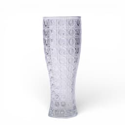 Clear Glass Vase - Geometric Pattern - view 1