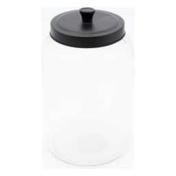 Clear Glass Storage Jar with Black Metal Lid - view 2