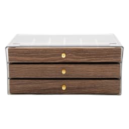Wood & Acrylic 3-Tier Jewelry Organizer with Clear Lid - view 3