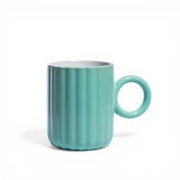 Orange Ceramic Mug with Ridges - view 2