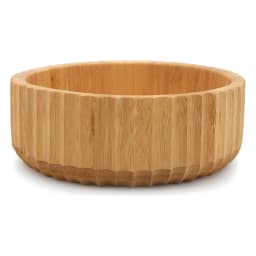 Round Fluted Bamboo Serving Bowl - Natural Wood - view 3