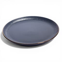 Ceramic Dinnerware Set Dark Grey Gold Rim - view 3