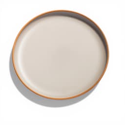 Melamine Dinner Plate - Beige with Orange Rim - view 2