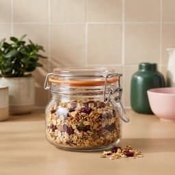 Clear Glass Storage Jar with Airtight Clamp Lid - view 1