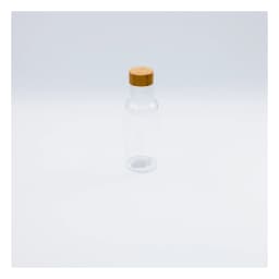 Clear Glass Bottle with Wood Lid - view 3