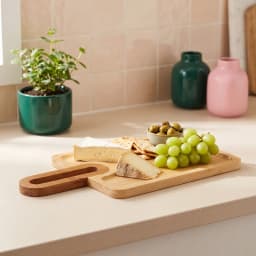 Bamboo Wood Board with Handle - Natural - view 1
