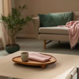 Wood Serving Tray - Irregular Oval Shape - view 1